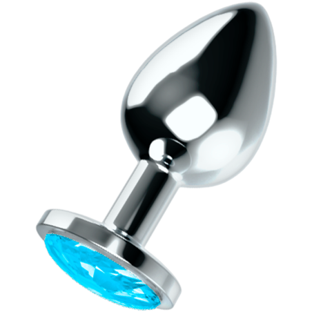 OHMAMA, Aluminium, Butt Plug, With blue Crystal, Medium