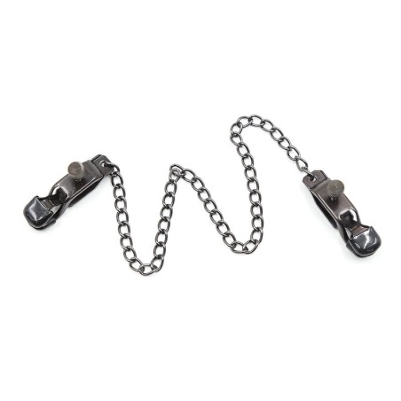 OHMAMA, Metal Nipple Clamps, With Chain, Black