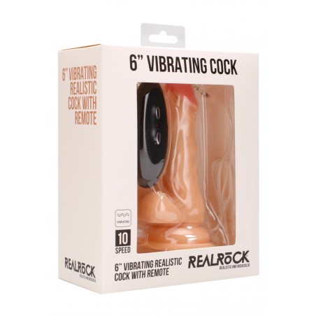 Vibrating Realistic Cock with Scrotum, 15 cm, Realistic Vibrators