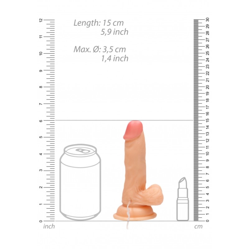 Vibrating Realistic Cock with Scrotum, 15 cm, Realistic Vibrators