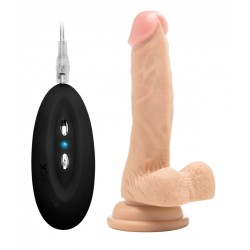 Vibrating Realistic Cock with Scrotum - 17,8cm