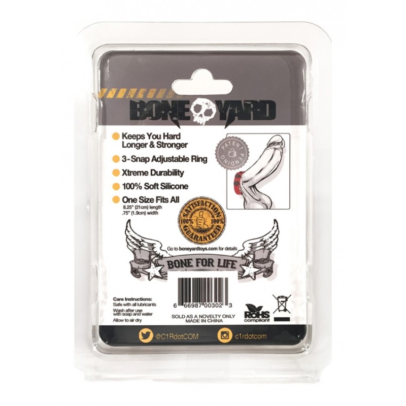 Δαχτυλίδι Πέους Σιλικόνης, 3 Snap Silicone Cock Strap, Κόκκινο