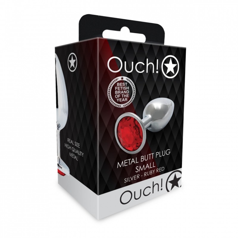 Στρογγυλή,  Μεταλλική, Σφήνα, Silver, Ruby Red, Small