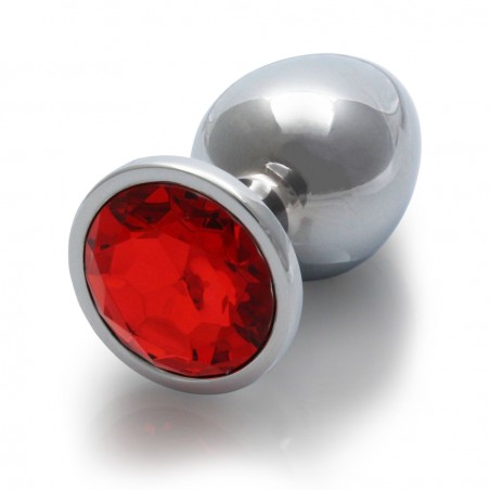 Στρογγυλή,  Μεταλλική, Σφήνα, Silver, Ruby Red, medium