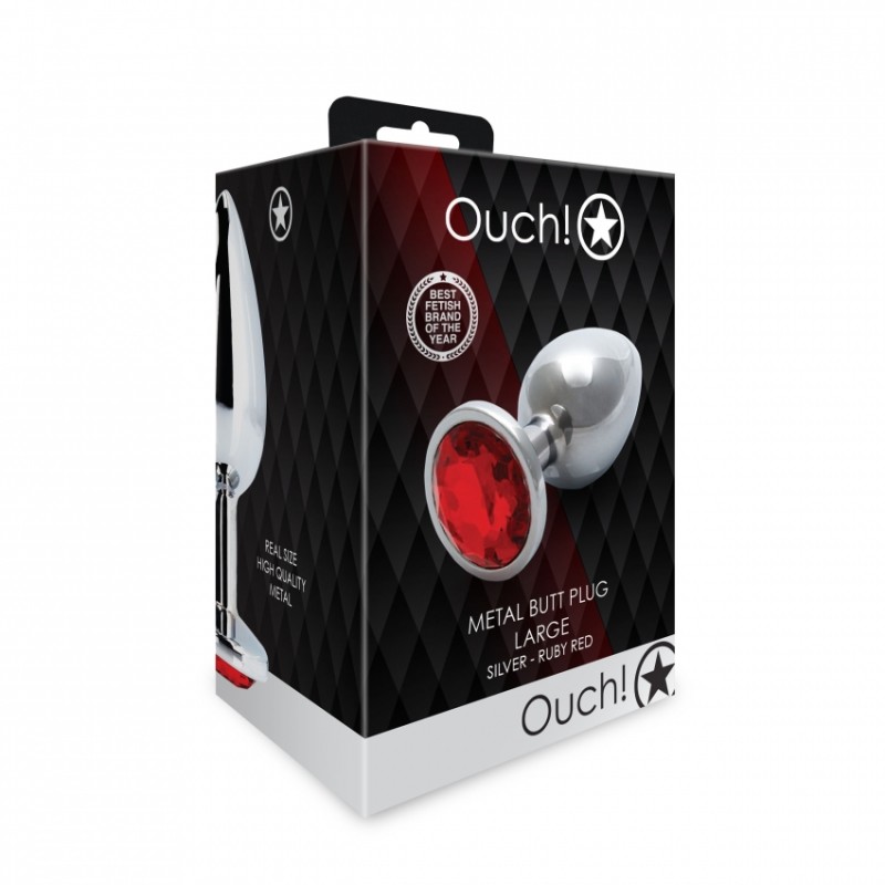 Στρογγυλή,  Μεταλλική, Σφήνα, Silver, Ruby Red, large