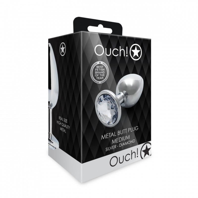 Στρογγυλή,  Μεταλλική, Σφήνα, Silver, Diamond , medium