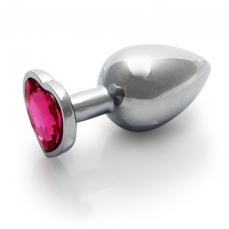 Gem, Butt Plug, medium, Silver, Rubellite Pink