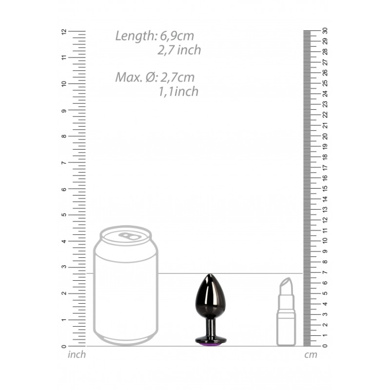 Μεταλλική, Σφήνα, Gun Metal, Amethyst, Purple , Small