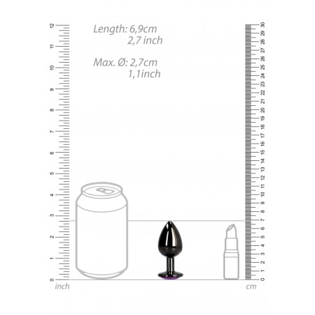 Μεταλλική, Σφήνα, Gun Metal, Amethyst, Purple , Small