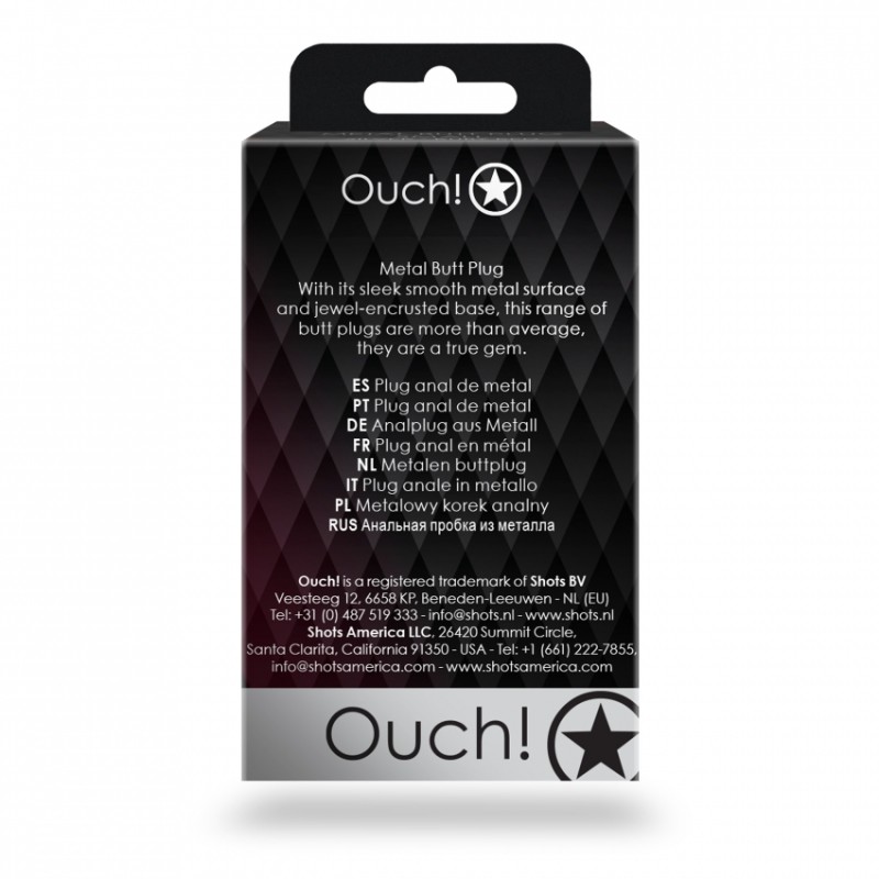 Heart Gem, Butt Plug, Small, Gun Metal, Amethyst, Purple