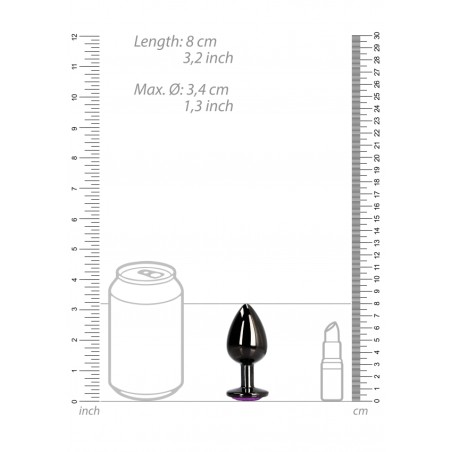 Gem, Butt Plug, medium, Gun Metal, Amethyst Purple