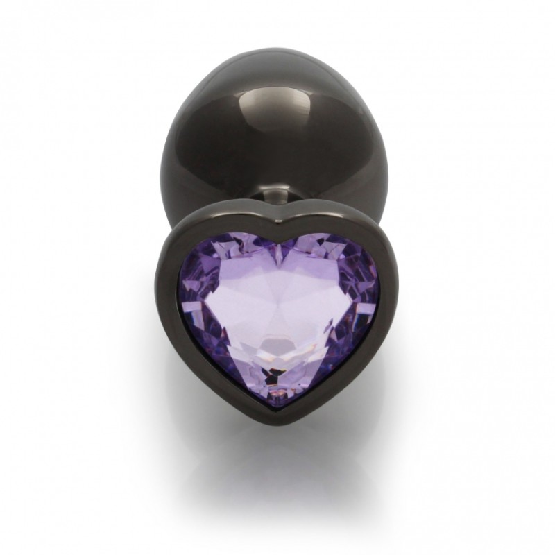 Gem, Butt Plug, medium, Gun Metal, Amethyst Purple