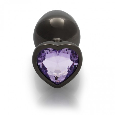 Gem, Butt Plug, medium, Gun Metal, Amethyst Purple