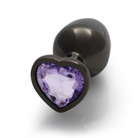 Gem, Butt Plug, medium, Gun Metal, Amethyst Purple