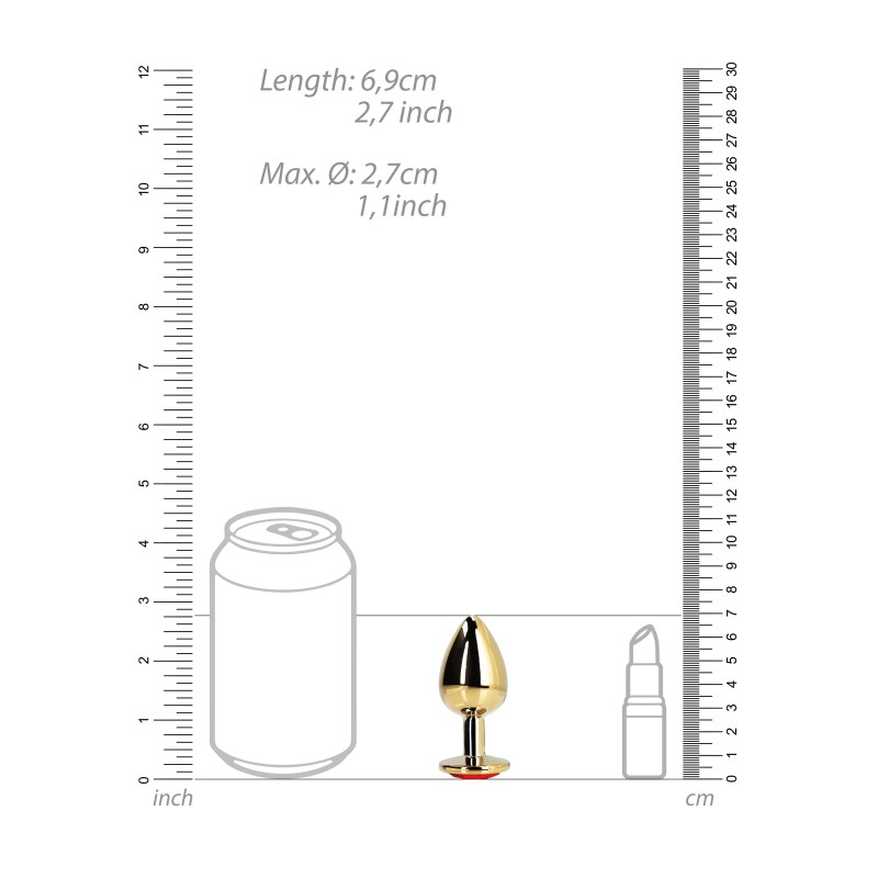 Μεταλλική, Σφήνα, Silver, Gold, Ruby Red, Small