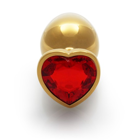 Gem, Butt Plug, medium, Silver, Gold, Ruby Red