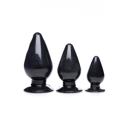 Triple Cones, Anal Plug, Set, 3 Pieces, Black