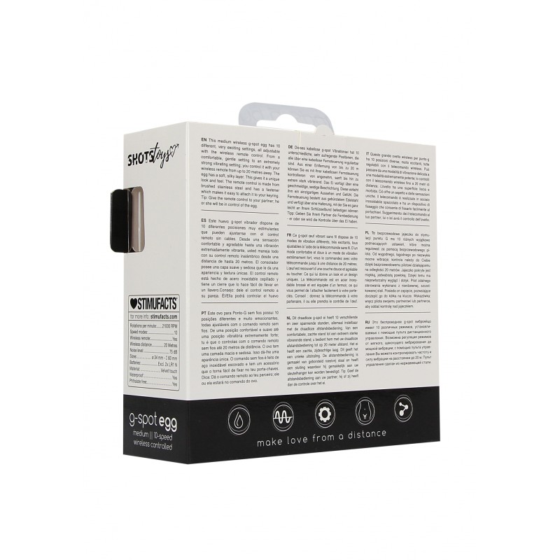 Wireless, Vibrating, G-Spot, Egg, Medium, Black