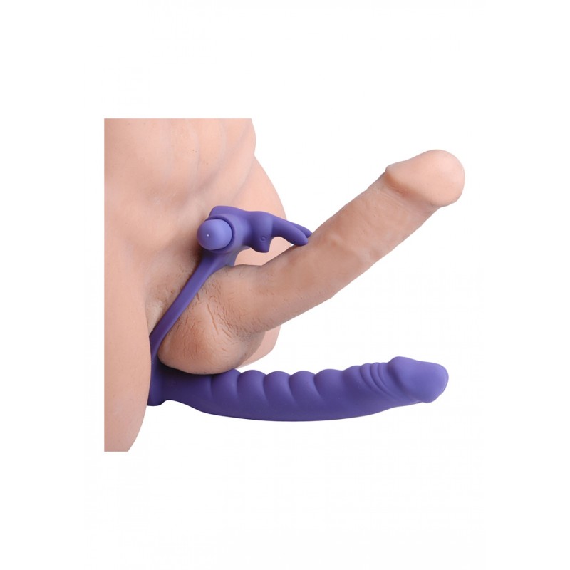 XR BRANDS, Double, Delight, Vibrating Rabbit, C-Ring