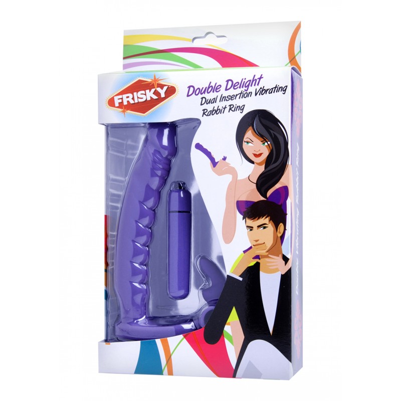 XR BRANDS, Double, Delight, Vibrating Rabbit, C-Ring