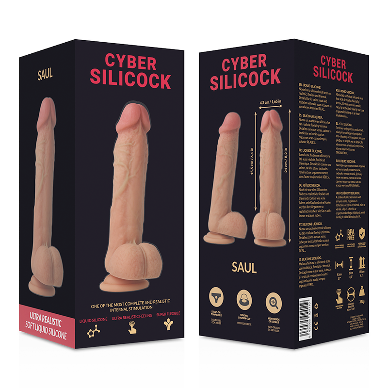 CYBER SILICOCK, SAUL, Ultra, Realistic, Soft, Liquid, Silicone, 21cm