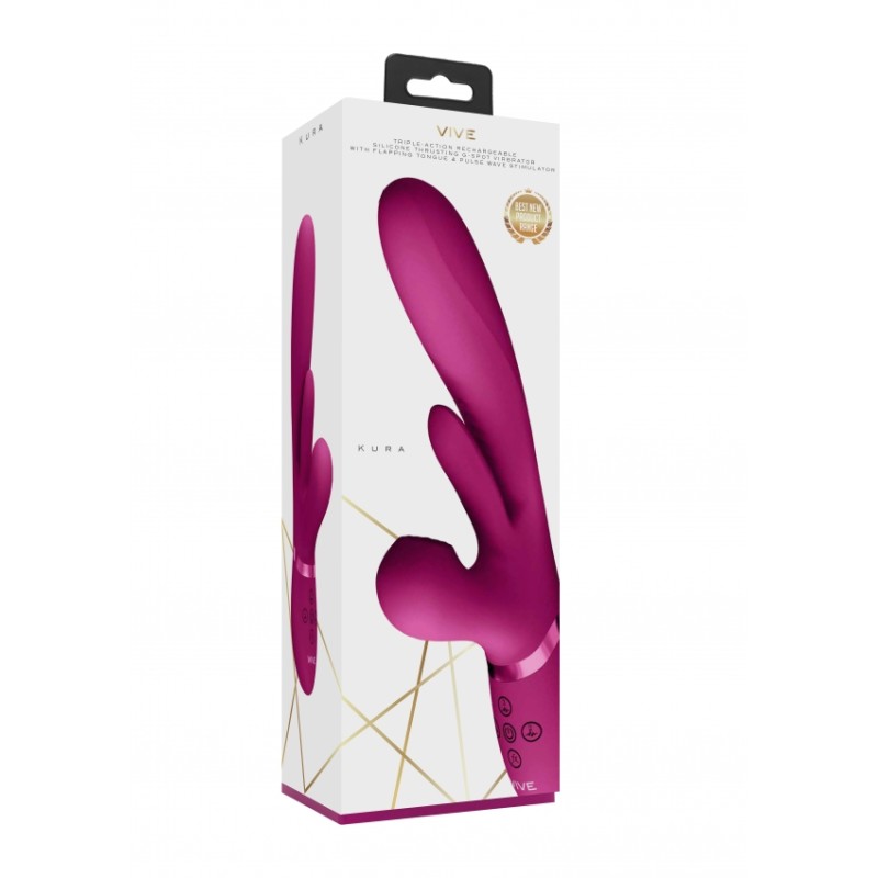 Vive, Kura, Thrusting, G-Spot ,Vibrator, with, Flapping Tongue, and Pulse, Wave, Stimulator