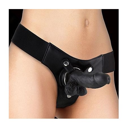 Realistic - 15cm - Strap-On - Black