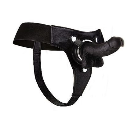Strap-On - 18cm - Black - Realistic