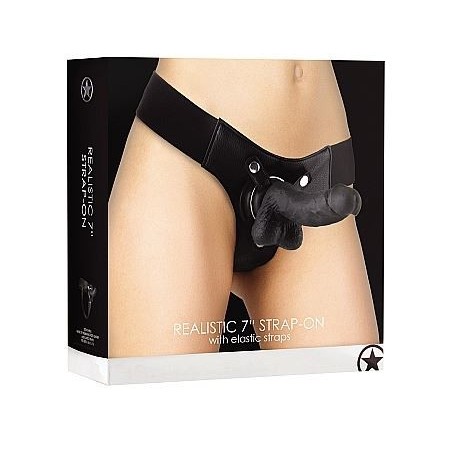 Realistic - 18cm - Strap-On - Black