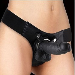 Realistic 20cm - Strap-On - Black