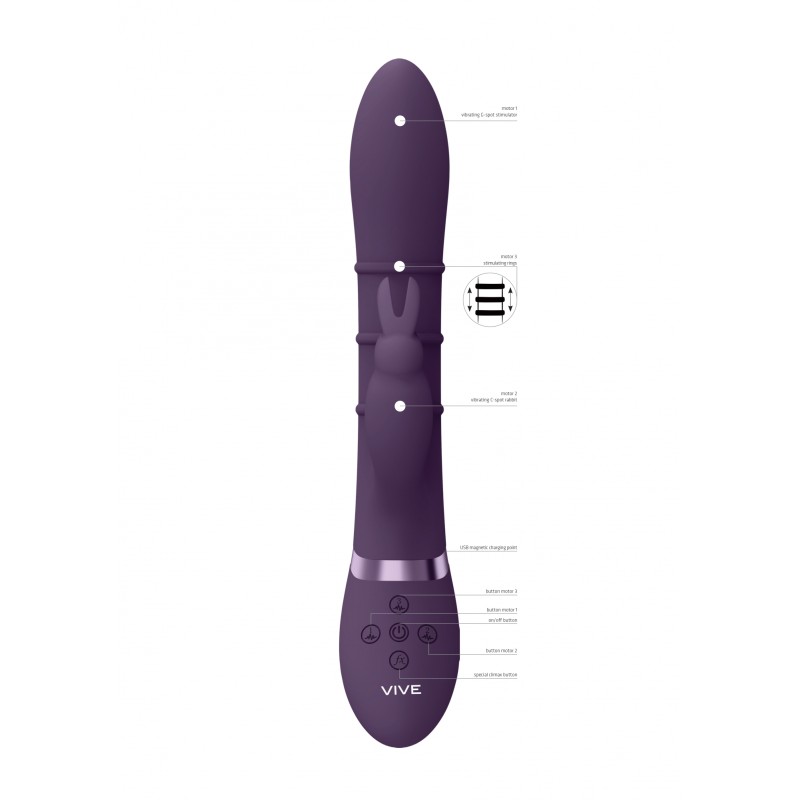 VIVE, Sora, Up & Down, Stimulating, Rings, Vibrating, G-Spot & Rabbit, purple