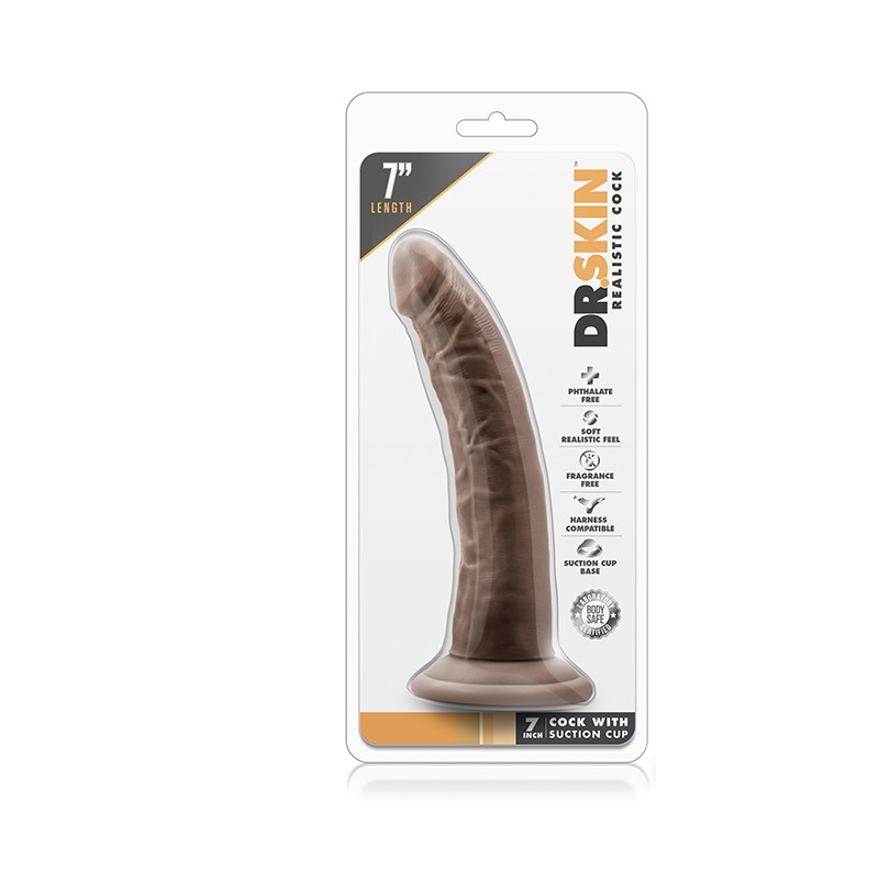 DR. SKIN 7, COCK, SUCTION CUP, CHOCOLATE
