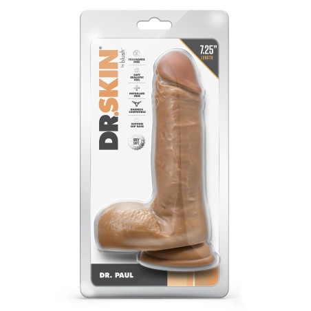 DR. SKIN,  DR. PAUL, Realistic Cock, With Suction Cup, 18cm, latin