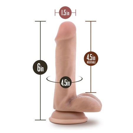 DR. SKIN, PLUS, POSABLE DILDO, WITH BALLS, 15cm | VANILLA