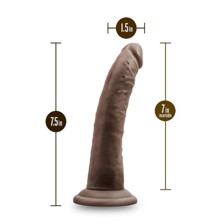 DR. SKIN, PLUS, POSABLE, DILDO WITH BALLS, 19cm, chocolate