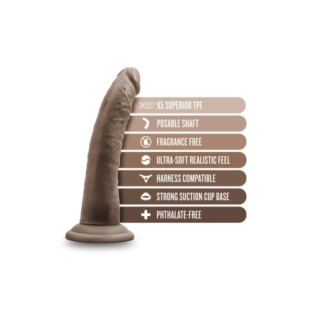 DR. SKIN, PLUS, POSABLE, DILDO WITH BALLS, 19cm, chocolate