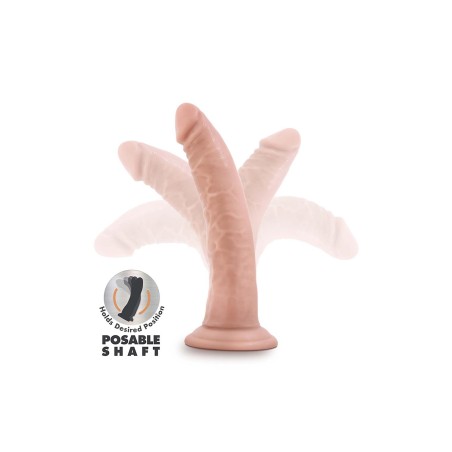 DR. SKIN, PLUS, POSABLE, DILDO WITH BALLS, 17cm, vanilla