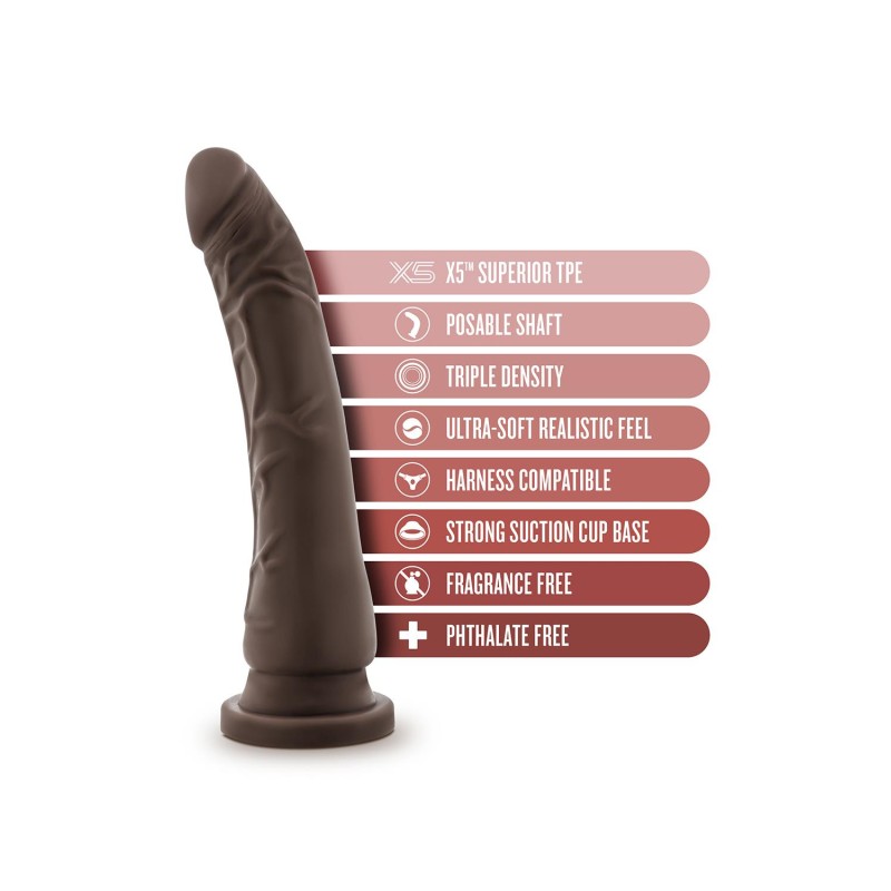 DR. SKIN, PLUS, Εύκαμπτο, Ρεαλιστικό, Ομοίωμα Πέους, 23cm, Σοκολατί