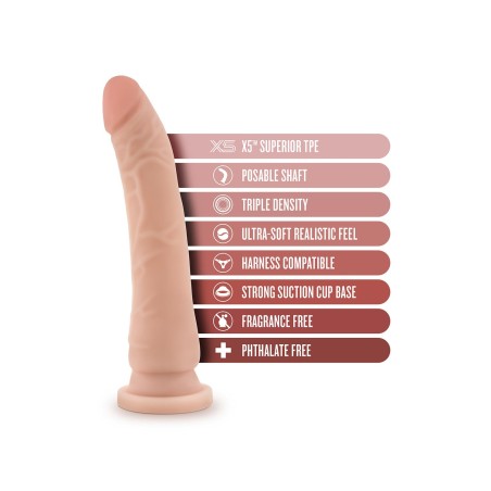 DR. SKIN, PLUS, POSABLE, DILDO, 23cm, vanilla