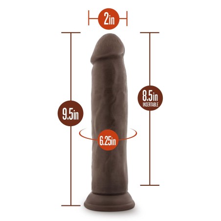 DR. SKIN, PLUS, POSABLE, THICK, DILDO, 23cm, CHOCOLATE