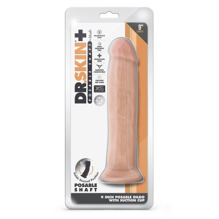 DR. SKIN, PLUS, POSABLE, THICK, DILDO, 23cm, vanilla