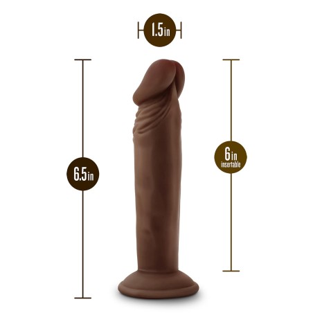 DR. SKIN, PLUS, POSABLE, DILDO, 15cm, CHOCOLATE