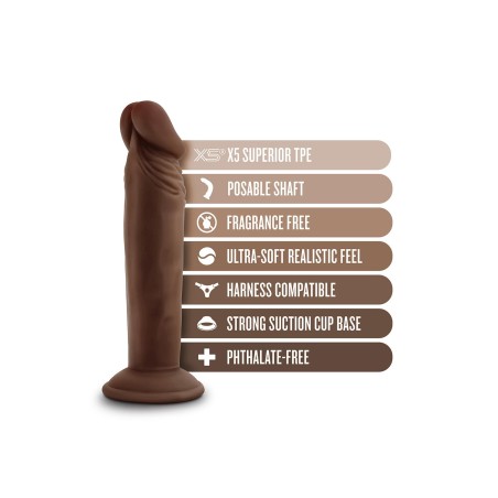 DR. SKIN, PLUS, POSABLE, DILDO, 15cm, CHOCOLATE