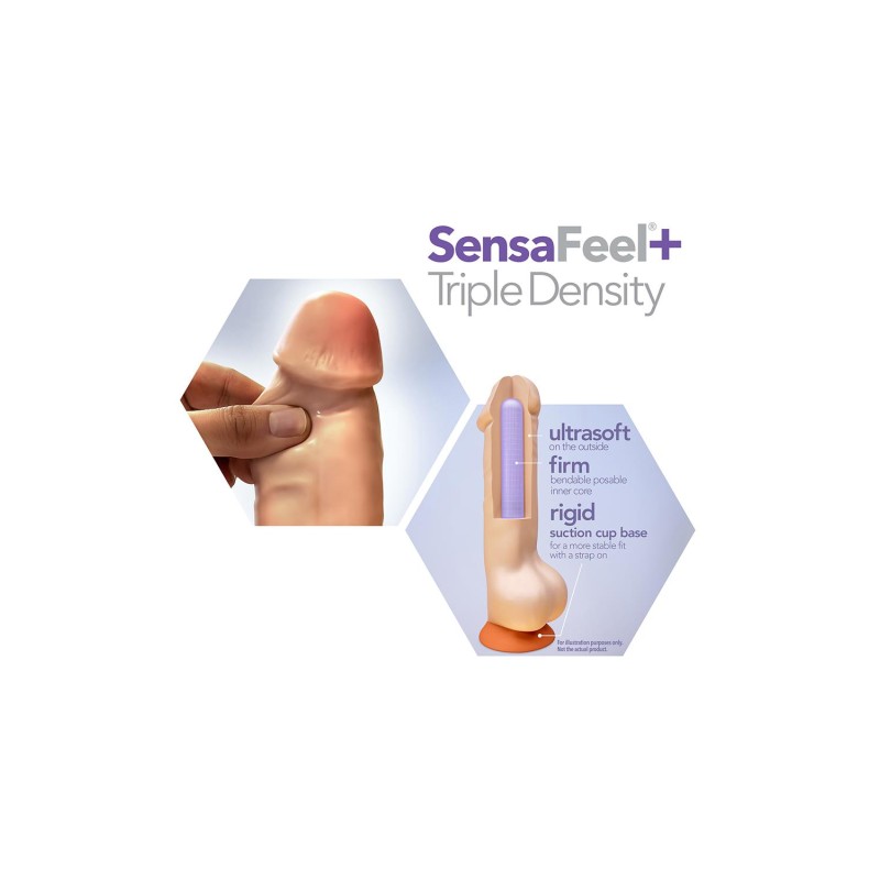 DR. SKIN, PLUS, Παχύ, & Εύκαμπτο, Ομοίωμα Πέους, με Όρχεις, 20cm, Vanilla