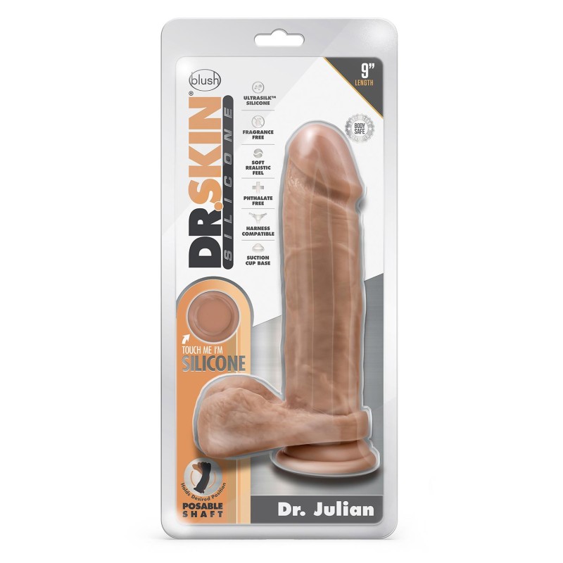 DR. SKIN, DR. Julian, Ομοίωμα Πέους, Σιλικόνης, 23cm, mocha