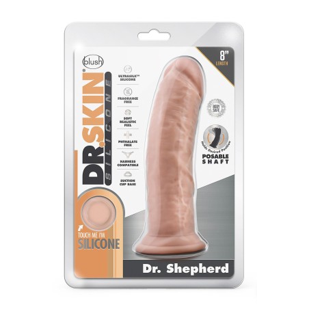 DR. SKIN, SILICONE, DR. SHEPHERD, Dildo With, Suction Cup, 20cm, Mocha