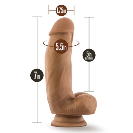 DR. SKIN, SILICONE, DR. SAMUEL, Dildo, With, Suction Cup 17,5cm, Mocha