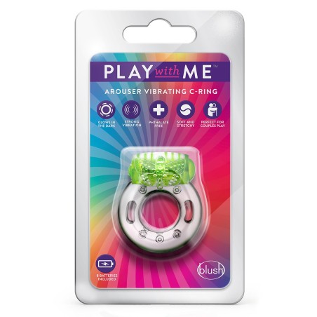 PLAY WITH ME, AROUSER, VIBRATING, C-RING, GREEN