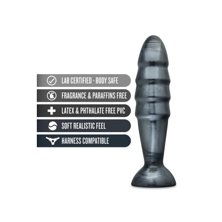 JET, DESTRUCTOR, Carbon, Metallic, Butt Plug, Black