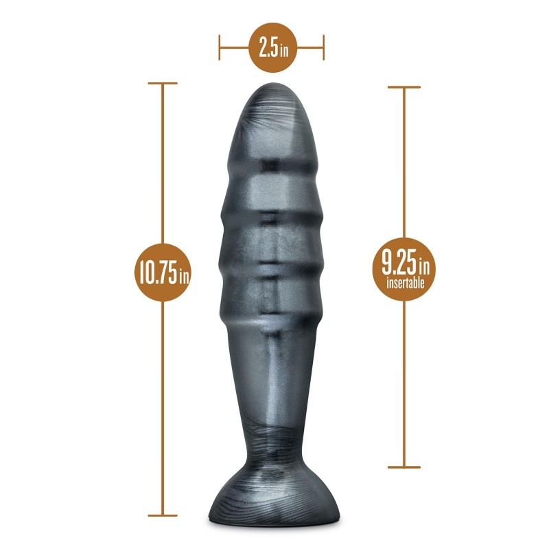 JET, DESTRUCTOR, Carbon, Metallic, Butt Plug, Black